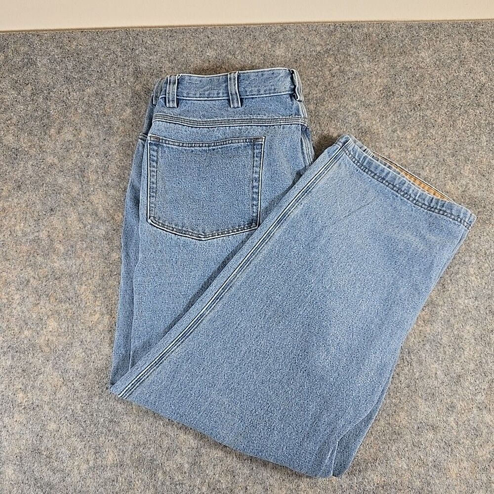 Duluth Trading Company Jeans Men's 44x30 Regular Fit Light Blue Denim Workwear